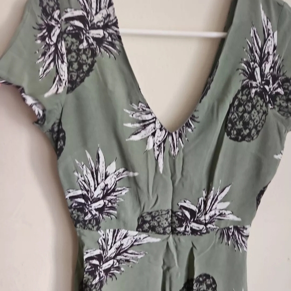 Bb Dakota Green Pineapple Print Dress 6 - Picture 2 of 8